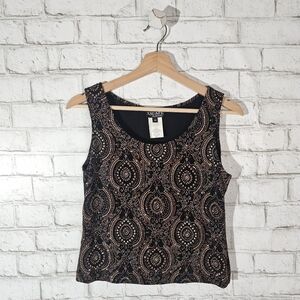 XSCAPE Glitter Ogee Top, M